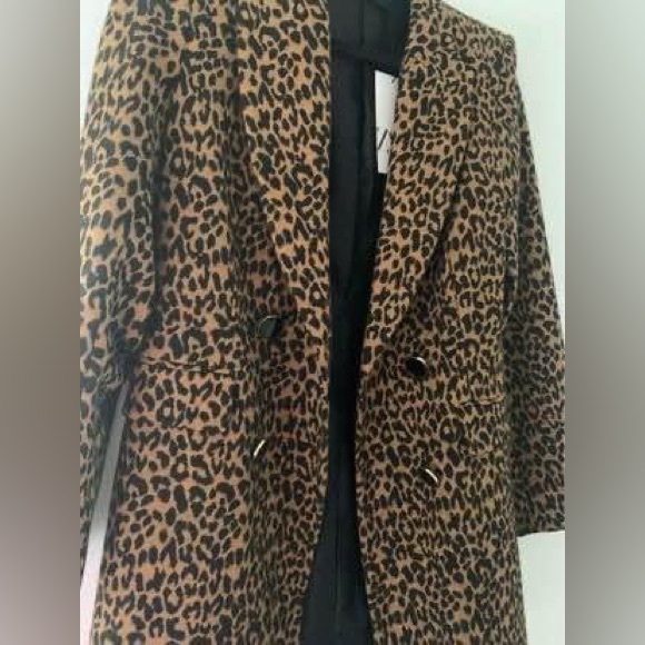 Brand New animal print wool blend coat - size Small - Picture 9 of 9